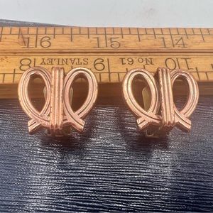 Vintage RENOIR copper clip on earrings loops as is